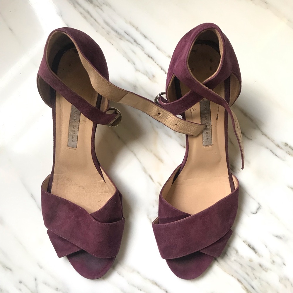 Bionda Castana purple suede sandal metallic